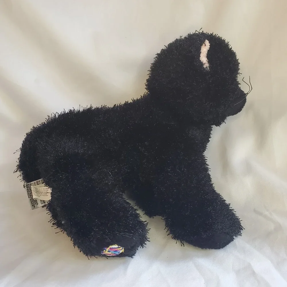 Ganz Webkinz Black Cat Kitten Plush No Code Stuffed Animal Green Eyes HM135